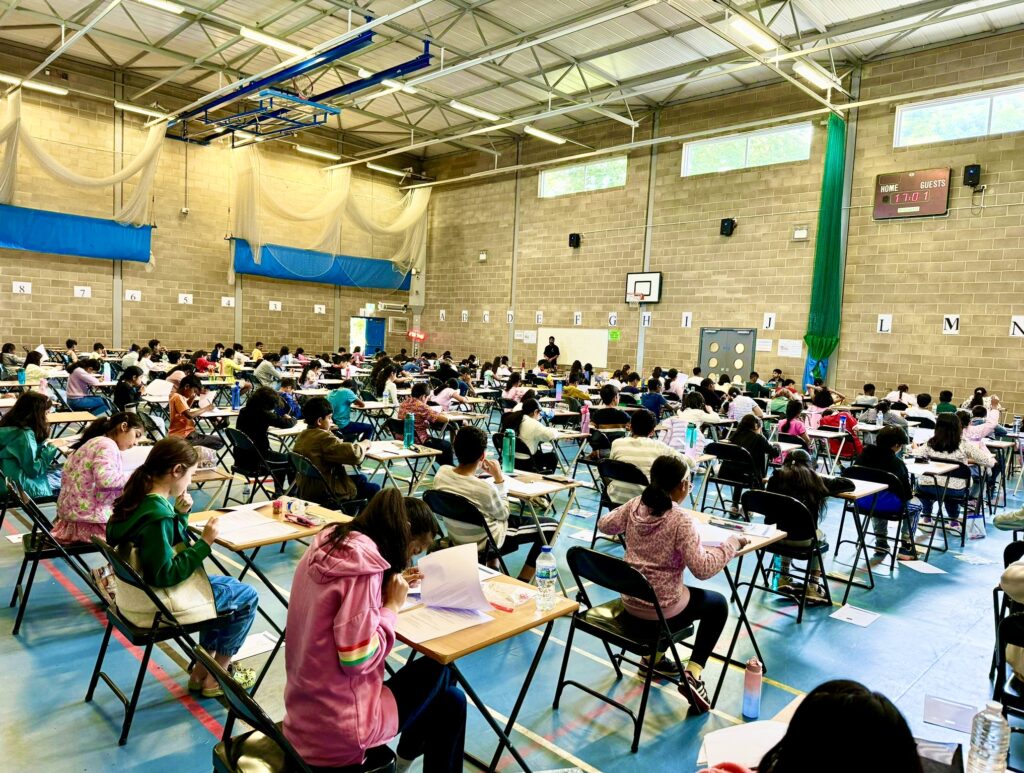 Pupils sitting a Pillai Tutors mock exam